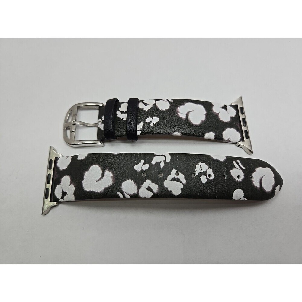 Ted Baker Sansia Floral Leather Apple Watch Band Black Genuine Leather 42mm